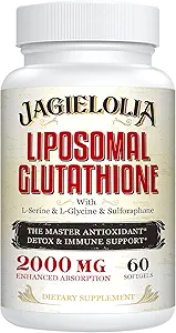 含L-Serine、L-Glycine & Sulforapane的L-Glutathione 2000毫克 – 活性L-Glutathione 增强吸收性的独特制剂 - 主抗氧化剂、解毒和免疫 240 软胶
