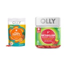 OLLY Hello Happy Gummy Worms, Mood Balance Support, Vitamin D, Saffron, Adult Chewable Supplement & Metabolism Gummy Rings, Apple Cider Vinegar, Vitamin B12, Chromium, Energy and Digestive Health