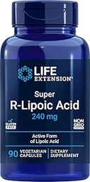 生命延长 超级 R  Lipoic 酸 240mg, 90 Capsules, 蔬菜