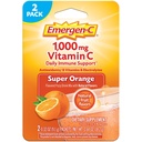 Emergen-C 1000mg Vitamin C Powder for Daily Immune Support Caffeine Free Vitamin C Supplements with Zinc and Manganese, B Vitamins and Electrolytes, Super Orange Flavor - 2 Count