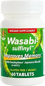 Wasabi Sulfinyl 配有 Hexolaphane 日本 Wasabi (6-MSITC) 60块平板电脑,供2个月使用 -- -- 改善记忆、记忆药丸、脑雾、脑健康、认知补充