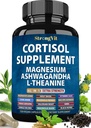 StrongVit Cortisol Supplements for Women and Men with Magnesium, Ashwagandha & L-Theanine. High Cortisol Reducer, Manager, Detox, Lower and Control. Sleep Support & Stress Relief, USA (120 Capsules)