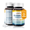 LOVITA Calcium 800 mg配有镁,维生素D3 & K2, 骨强和密度补充女性和男性,支持牙齿,免疫健康,Gluten Free,N-GMO,120 Vegan药片