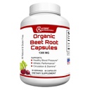 Hybrid Nutraceuticals Organic Beet Root Capsules 1300mg - Natural Nitric Oxide Supplement Booster, Supports Blood Pressure, Circulation, Heart Health, Athletic Performance - 60 Capsules