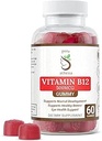 维生素B12 Gummy能源维生素 - 成人维生素B12 Gummys 1000mcg W/Sodium - 支持骨质保健的能源Gummys W/Immun支持 - 60 Raspberry Flamoved Gummys