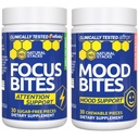 NATURAL STACKS Focus Bites & Mood Bites Bundle - Paraxanthine & Saffron Supplements - Supports Focus, Attention & Mood* - 60 Chewables