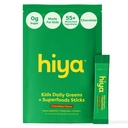 HIYA Kids Greens Powder Sticks - 55 Whole-Food Sourced Ingredients & Delicious Flavor - Greens Superfood Powder for Kids (Chocolate)