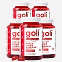 Goli Zero Sugar Apple Cider Vinegar Gummies - ACV with Vitamin B12 and Probiotics - No Sugar Alcohols - Vegan, Keto-Friendly, Gluten-Free - 5 Pack