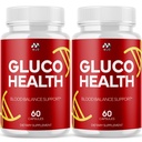 (2 Pack) Gluco Health Capsules, Official Glucohealth Blood Support Pills with All Natural Ingredients, Advanced GlucoHealth Formula Blood Health Supplement with Max Strength Vitamins (120 Capsules)
