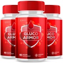 (3 Pack) Gluco Armor Capsules, Official Gluco Armor Pills with All Natural Ingredients, Advanced GlucoArmor Blood Health Support with Maximum Strength, Premium Vitamins for Women & Men (180 Capsules)