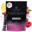 Instant Hydration Electrolytes Powder Packets with Magnesium & Salt – Zero Sugar Hydration Packets with 6 B Vitamins & Adaptogens – Mixed Berry Electrolyte Drink Mix – 30 Servings