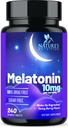 Melatonin Sleep Supplement 10mg - Maximum Strength 100% Drug Free, Non-Habit Forming - Best Sleep Supplements for Adults Restful Sleep - Fast Dissolve Melatonin, Berry Flavored - 240 Chewable Tablets