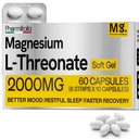 Magnesium L-Threonate Supplement 2000mg Soft Gels for Better Sleep - Brain Supplements for Memory and Focus - High Absorption Muscle and Brain Support - Stress Relief - 60 Count