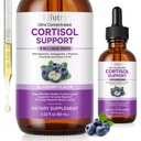 Cortisol Supplements for Women and Men with Magnesium, Ashwagandha, L-Theanine, 9 in 1 Cortisol Detox Manager Reducer, Hormone Balance Liquid Drops - Mood, Focus, Sleep - Blueberry Flavor(2.02 fl.oz)