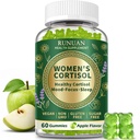 Cortisol Gummies for Women Men – Natural Stress Balance Gummies with Ashwagandha, Calm Mood Support, Sleep Aid, Relaxation, L-Theanine, Adrenal Balance, Energy Support, Apple Flavor, Vegan, 60 Count