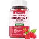 1 Pack 3000mg Liposome Urolitin A Gummies, 8 in 1 Recipe,Contains Coq10, Resveratrol, L-carnitine, Quercetin, VC, Axanthin, Supplement for Cell Support, Anti-Aging and Energy Promotion