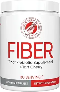 Tino Natural Gluten Free Prebiotic Fiber Supplement - 配有 Tart Cherry 提取器和 Polycan 黑色 Yeast 提取器 - 非GMO,水溶性纤维粉末混合物(1罐 - 15.9 Oz)