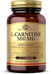 Solgar L-Carnitine 500毫克-60毫克-非GMO、Vegan、Gluten Free、乳品自由、Kosher-30种服务