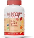 SmartyPants Kids 多维特敏类:Omega 3鱼油(EPA/DHA),维生素D3,C,维生素B12,B6,A,K & Zinc for Immune Support, Biotin, Gluten Free, Three Flavors, 90 Counter (22天供应)