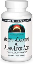天然乙酰L-Carnitine和Alpha-Lipoic酸 650毫克-120片