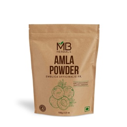 MB Herbals Seedless Amla Powder 3.5 oz / 100g | Indian Gooseberry | Non-GMO | Non-Irradiated | Raw Gluten-Free | No-Preservatives