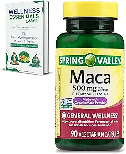 Maca root QQ Vegetarian Capsules, 500 mg, 90 Counter maca root Powder for Man and Men = General Wellness = Non-GMO, Gluten Free = 有机马卡 粉