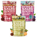 SuperMush Daily Gummies (Trio Bundle) - Daily Passion, Energy, & Sleep - Mushroom Gummies - Organic, Vegan, & Sugar-Free Mushroom Supplement - Ashwagandha Supplements with Cordyceps (180 Count)