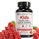 Folinic Acid Gummies for Kids & Adults – with L-Methylfolate Methyl B12, P5P B6, Magnesium Glycinate, Vitamin D3 & C Methylated Folate Support for Brain,Focus, Mood & Cellular Health – 5-MTHF