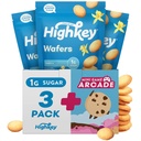 HighKey Gluten Free Vanilla Wafer Cookies - 3 Pack Low Carb Keto Snack Sugar Free Dessert Diabetic Snacks Healthy Diet Friendly Food Sweet for Adults Almond Flour Cookie Zero Sugar Added Protein Treat