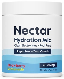Nectar 糖 无电解质粉 - 有机果实无糖或卡路里 - 脱水解脱水和补水的水化粉 - Keto和Paleo(Strawberry Lemonade 40 Service Tub)