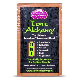 Dragon Herbs Tonic Alchemy Superfood Greens Powder - Single Serve Packet - 91 Ingredients: Tonic Herbs, Ashwagandha, Mushrooms, Prebiotics, Probiotics, Super Greens, Seaweeds, Fruits, Spirulina