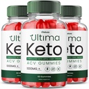 (3 Pack) Ultima Keto ACV Gummies - Ultimate Keto Plus ACV Apple Cider Vinegar 525 MG Per Gummy, Ultimaketo+ACV Supplement All Natural Premium Ingredient Advanced Formula (180 Gummies)