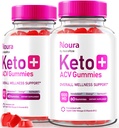 NutraRize (Pack of 2 Noura Keto + ACV Gummies, Official Keto Supplement, All Natural Keto Plus ACV, Apple Cider Vinegar Keto Reviews (120 Gummies)