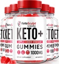 NutraRize (5 Pack) Keto Sculpt ACV Gummies, KetoSculpt Keto ACV Gummies, All Natural Apple Cider Vinegar, Official KetoSculpt Keto+ACV Supplement Reviews (300 Gummies)