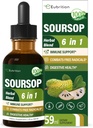 Soursop(Guanabana) 叶片和水果提取滴用于免疫系统支持, Soursop 位点液体用于消化健康, Graviola Supplement Plus Reishi & Vitamin B6, 富营养素. 2OZ (英语).