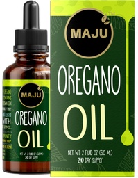 MAJU Oregano Oil Drops - Potent 90%+ Carvacrol (2 fl Oz) Wild Mediterranean Essential Oil of Oregano Liquid, Aceite de Oregano, Immune and Seasonal Support