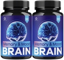 (2 Pack) Memory and Mood Brain Capsules - Official MemoryandMoodBrain Pills Advanced Premium Formula Support, All Natural Ingredients Vitamins for Overall Health & Wellness, 120 Capsules for 2 Months