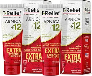 MediNatura T-Relief Extra Trenge Gel Arnica + 12 自然解放活动者 背痛 联合疼痛 肌肉 和 Stiffness 整体身体 快速 女性和男性代理救济 - 3 oz (2 Pack)