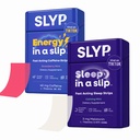 Slyp Fast Dissolving Oral Mint Sleep Strips Natural Sleep Melatonin 3mg L Theanine GABA 5 HTP Caffeine Strips Energy Supplements Strawberry Mint 40mg Caffeine L Theanine Vitamin B6 B12 Bundle