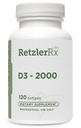 HormoneSynergy D3-2000 | 120 Softgels | Convenient Form of Bioidentical Vitamin D | Vitamin D3 (cholecalciferol) 2000 IU 500%