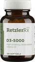 HormoneSynergy D3-5000 by Dr. RetzlerRx - 120 Softgels - High Potency Bioavailable Vitamin D3
