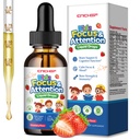 Kids Focus & Attention Supplements with Phosphatidylserine, Magnesium Glycinate, L-Threonate, Omega-3, L-Theanine & multivitamin - Kids ADHD Brain Liquid Drops - for Memory, Cognitive, Calm & Mood