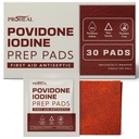 10% Povidone Iodine Prep Pads - 30 Iodine Swabs, Individually Wrapped - First Aid Antiseptic for Cleaning and Keeping Skin Clean