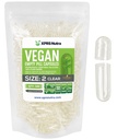 XPRS Nutra Size 2 Empty Capsules - 500 Clear Empty Vegan Capsules - Vegetarian Pill - Do-It-Yourself Vegetable Caps Filling for Supplements and Vitamins - Veggie Pills
