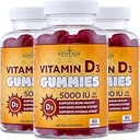 新AGE维生素D35,000 IU 125mcg Gummys - 支持免疫支持,强骨健康 - 非GMO,无Gluten-free,乳制品,无Gelatin(180 Gummys (Pack of 3))