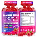 Magnesium Glycinate Gummies 600mg, Sugar Free High Absorption Chewable Magnesium Gummies with Zinc, Calcium, CoQ10 & B6 for Zzz, Relaxation, Brain & Muscle Support, Magnesium Supplement with Family