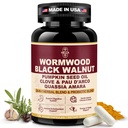 120CT 30-in-1 Liposomal Wormwood Black Walnut Clove Cleanse for Humans Capsules – Gut Cleanse & Digestive Support with Clove, Pumpkin Seed Oil, Garlic, Quassia Amara | 10X Concentrated | Vegan
