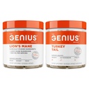 Genius Lion's Mane - Plant-Based Supplement for Memory, Focus & Mood Support + Genius Turkey Tail - Plant-Based Supplement for Immune, Gut & Antioxidant Support