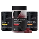 Sports Research® Multivitamins Pack - Organic Apple Cider Vinegar Gummies + Vitamin D 5000iu & Mk7 Vitamin K 100mcg + Turmeric Curcumin C3 Complex